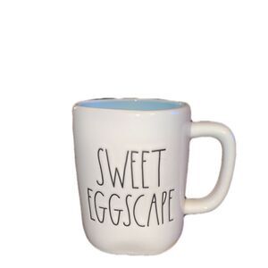 Rae Dunn “Sweet Eggscape” Mug Blue Interior New